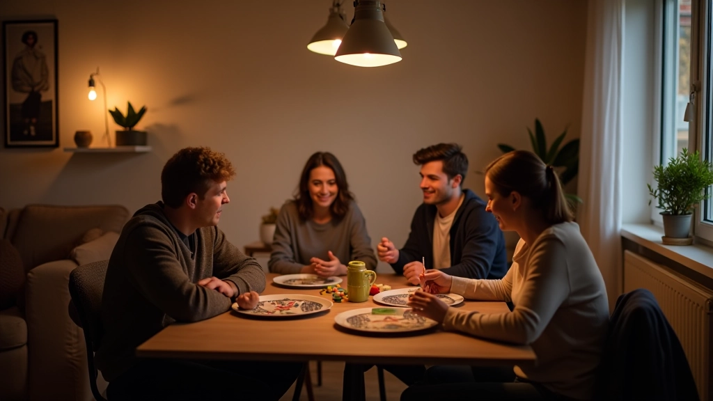 Family enjoying indoor activities at home together